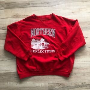 Northern Reflections Red Women's Crew Neck Sweater